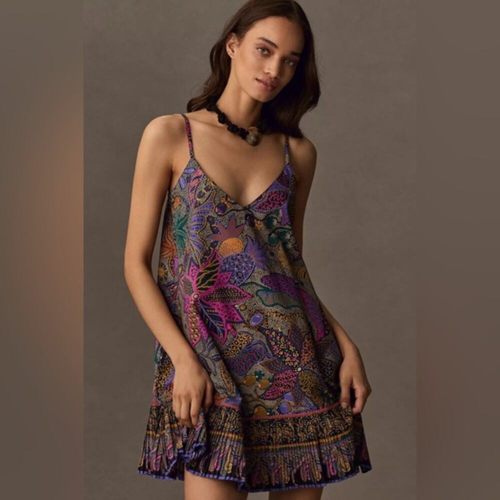 Love the Label Padma Tropical Print Mini Dress, Size Large